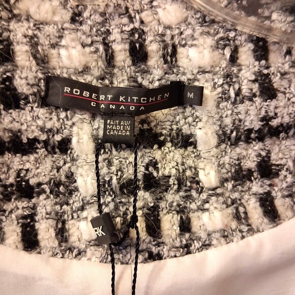 NWT Robert Kitchen Women's High-Quality Gray White Black Lined Blazer Jacket 8 M - Picture 10 of 11
